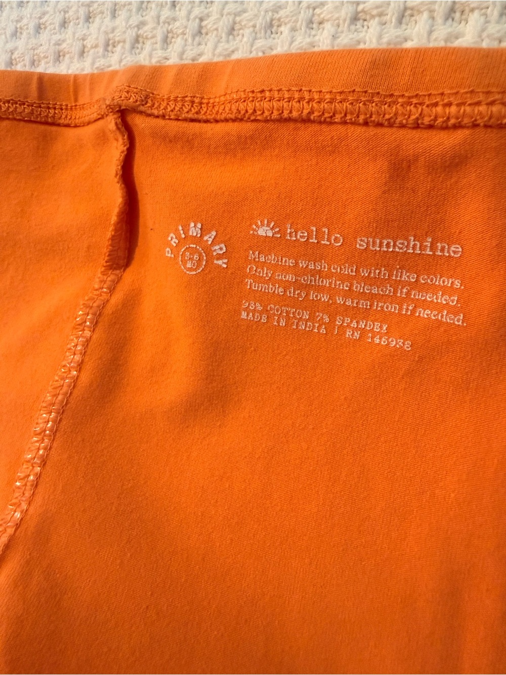Primary Baby Girls’ Stretch Bike Shorts in Teal and Orange - Picture 4 of 4